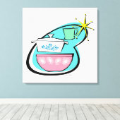 アトミック調理器デザインストレッチ帆布 キャンバスプリント (インサイチュ (ウッドフロア))