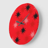 アトミック赤スターバストラウンドクロック ラージ壁時計 (傾斜)