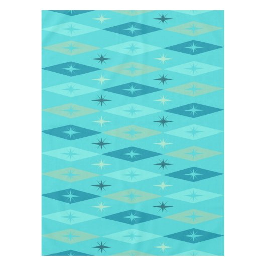 アトミック1950のダイアモンスターズターコイズ テーブルクロス (正面)