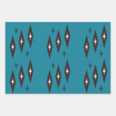 アトミック1950のダイアモンパターンティール(緑がかった色) ラッピングペーパーシート (正面3)