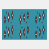 アトミック1950のダイアモンパターンティール(緑がかった色) ラッピングペーパーシート (正面2)