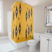 アトミック1950のダイヤモンドパターンオレンジ シャワーカーテン (インサイチュ)