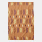 アトミック1950のダイヤモンド星オレンジ キッチンタオル (縦)