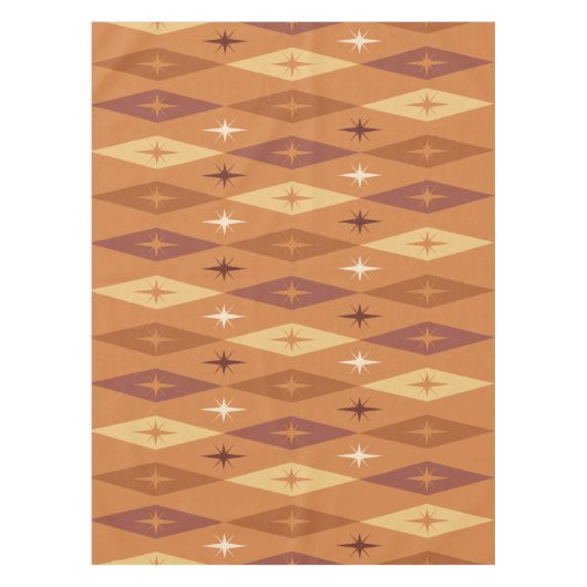 アトミック1950のダイヤモンド星オレンジ テーブルクロス (正面)