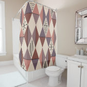 アトミック・エイジ・アート・ダイヤモンドのサーモンピンク シャワーカーテン (インサイチュ)