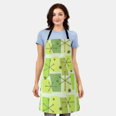 アトミック・エージポップ・アートの・アート・チャートリーズ エプロン (着用した状態)