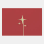 アトミック・エージレトロ50sスターバストマルーン ラッピングペーパーシート (正面)