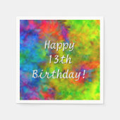 [アトミック タイダイ] サイケデリック レインボー カラー ペーパー スタンダードカクテルナプキン (正面)