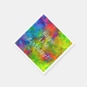 [アトミック タイダイ] サイケデリック レインボー カラー ペーパー スタンダードカクテルナプキン (角)