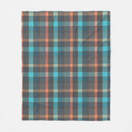 アトミック・タンジェリン・プレイド フリースブランケット