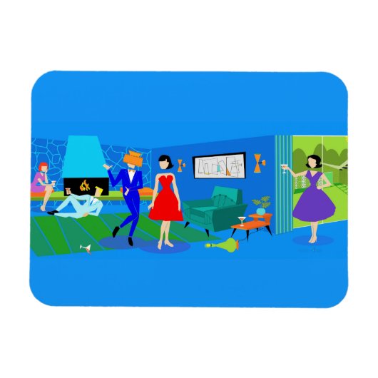 アトミック・パーム春カクテルパーティーフレキシブルフォト マグネット (横)