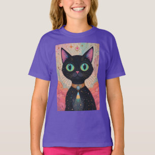 アトミック フューチャリスティック コズミック 黒猫 宇宙 Tシャツ