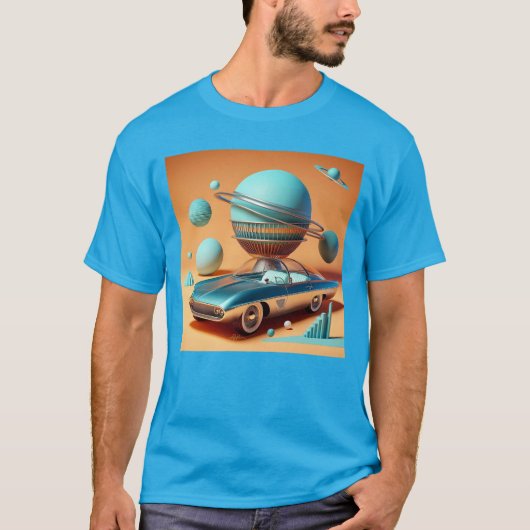 アトミック・フューチャリスティック・スカイビュー・クルーザー車 Tシャツ (正面)