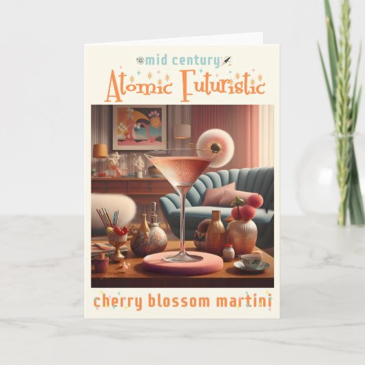 アトミック フューチュリスティック 桜の花のマーティニー カード (正面)