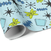 アトミック・ブルースとグリーン・オン・ブルー・ミディアム・スケール ラッピングペーパー (ロールコーナー)