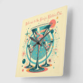 アトミック・マルティニ・クラブ・トリプルへようこそ遊 スクエア壁時計 (傾斜)