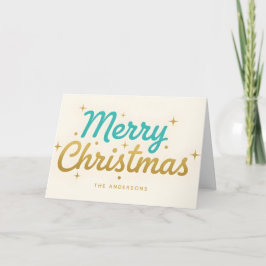 アトミック ミッドセンチュリー スクリプト メリークリスマス シーズンカード