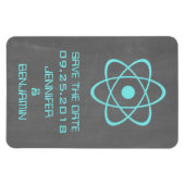 アトミックChalkboard日付磁石、アクアを保存 マグネット (横)