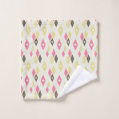 アトミックMCMダイヤモンドパターンピンク、黄、緑 バスタオルセット (ウォッシュタオル)