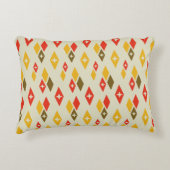 アトミックMCMダイヤモンドパターン赤、黄、茶色 アクセントクッション (正面)