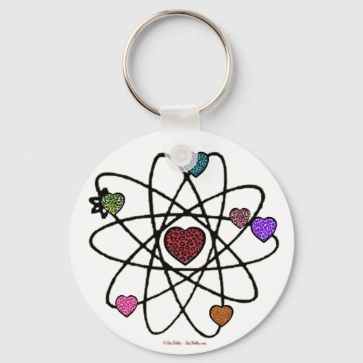 アトミックValentine Leopardプリントハート キーホルダー (正面)