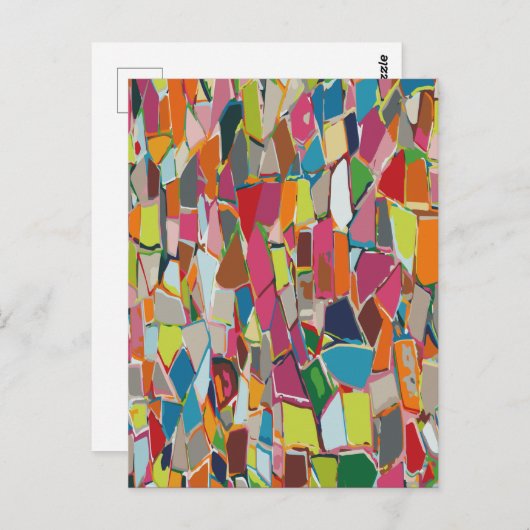 アトモダンルジオメトリックデコ数々のカラー ポストカード (正面/裏面)