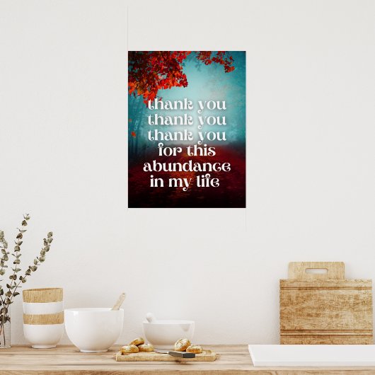 アトラクションの引用文の豊富なお金の法則に感謝 ポスター (キッチン)