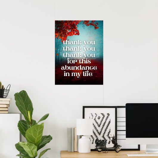 アトラクションの引用文の豊富なお金の法則に感謝 ポスター (ホームオフィス)