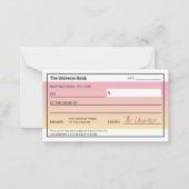 アトラクションの法則かわいいピンクのマニフェストマネーチェック ノートカード (正面)