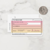 アトラクションの法則かわいいピンクのマニフェストマネーチェック ノートカード (正面/裏面インサイチュ)