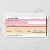 アトラクションの法則かわいいピンクチェックフラットカード (正面)