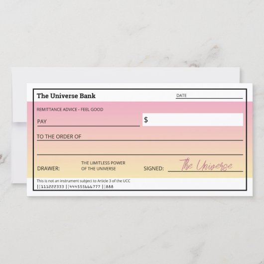 アトラクションの法則かわいいピンクチェックフラットカード (正面)