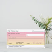 アトラクションの法則かわいいピンクチェックフラットカード (スタンド正面)