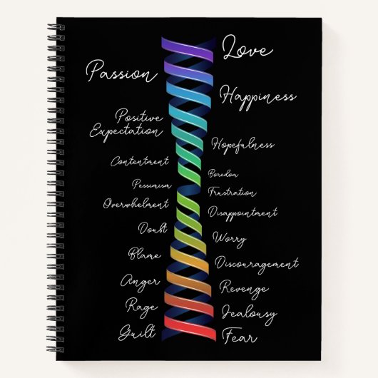 アトラクションの法則レインボースパイラル感情的スケール ノートブック (正面)