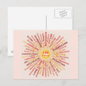 アトラクションの法則ワードクラウドイエローオレンジカラー ポストカード (正面/裏面)