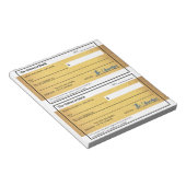 アトラクション空白のマネーチェック金ゴールド ノートパッド (アングル)