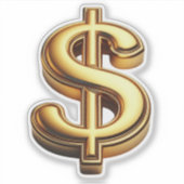 アトラクション金ゴールドドルサイン法 シール (正面)