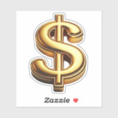 アトラクション金ゴールドドルサイン法 シール (シート)