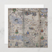 アトラス・カタルーニャ世界地図14th c.アブラハム・クレスクス サンキューカード (正面/裏面)