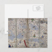 アトラス・カタルーニャ世界地図14th c.アブラハム・クレスクス ポストカード (正面/裏面)