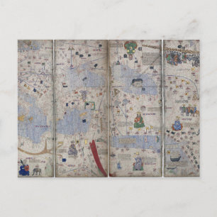 アトラス・カタルーニャ世界地図14th c.アブラハム・クレスクス ポストカード