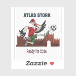 アトラス・コウノトリ モロッコ サッカー 2026 スポーツマスコット シール