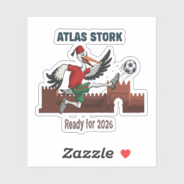 アトラス・コウノトリ モロッコ サッカー 2026 スポーツマスコット シール