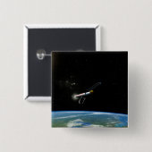 アトラスV541軌道上のロケットを打ち上げる。 缶バッジ (正面&裏面)