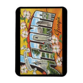 アトランタからの挨拶Georgia_Vintage Travel マグネット (縦)