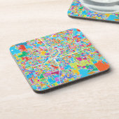 アトランタのカラフルな地図 コースター (左側)