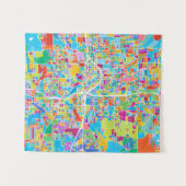 アトランタのカラフルな地図 タペストリー (正面(横))
