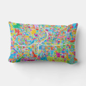 アトランタのカラフルな地図 ランバークッション (裏面)