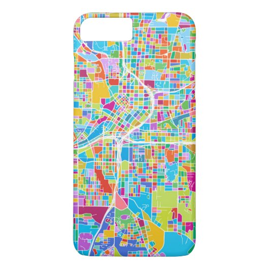 アトランタのカラフルな地図 Case-Mate iPhoneケース (裏面)
