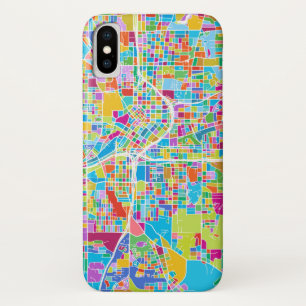 アトランタのカラフルな地図 iPhone X ケース